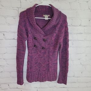 Love Change Purple Knitted Cardigan Sweater